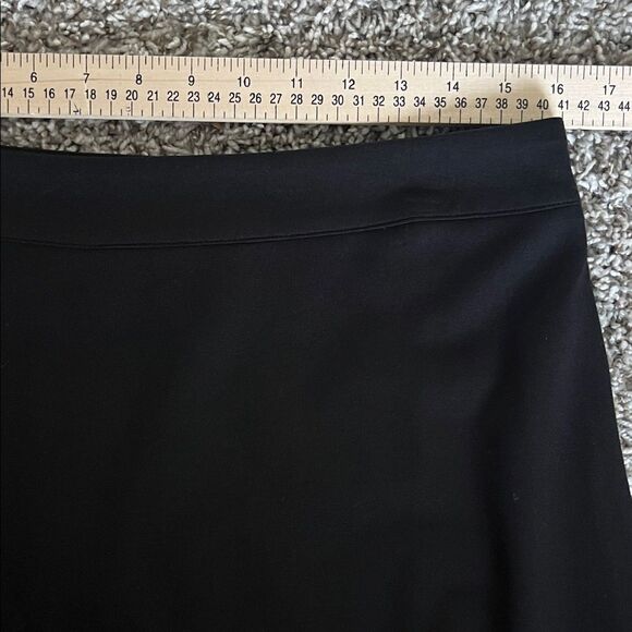 Michael Kors Black Flare Faux Leather Trim Skirt in Size L - Picture 4 of 8